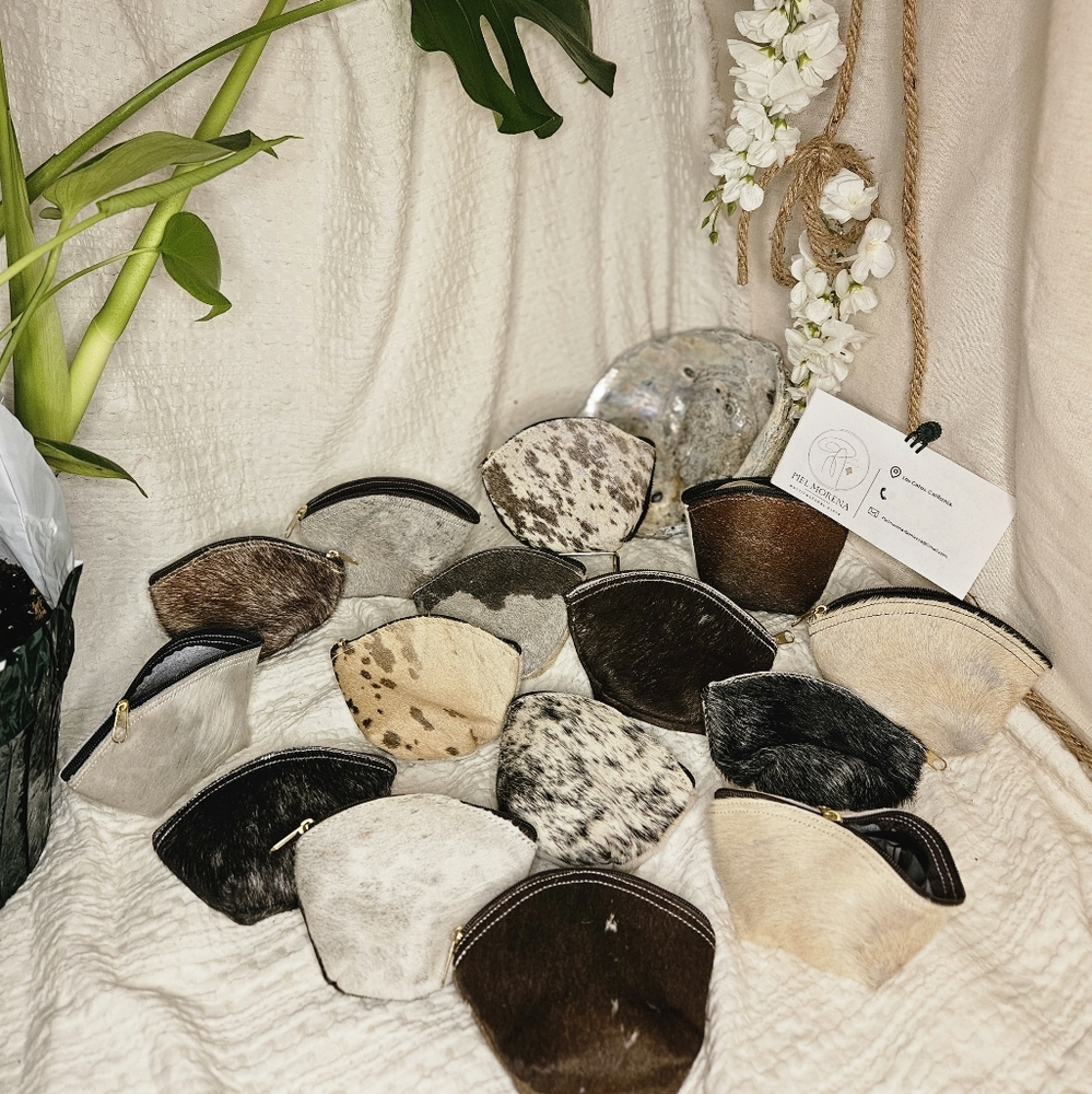 100% cowskin purse for coins handmade!